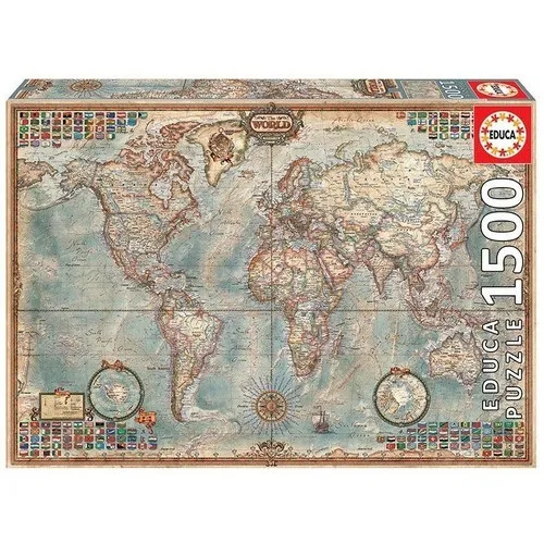 Puzzle Rompecabeza Educa X 1500 El Mundo Mapa Politico 16005