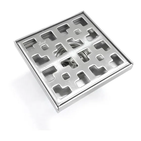 Drenaje De Piso En Acero Inoxidable Geometrica 10x10cm Bari