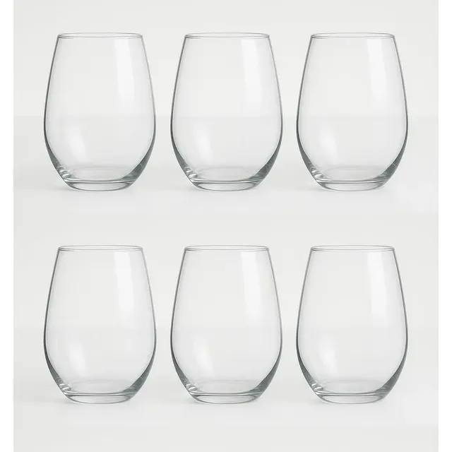 Jogo 6 Copos De Vidro 440ml Drinks Suco Amber Cor Transparente