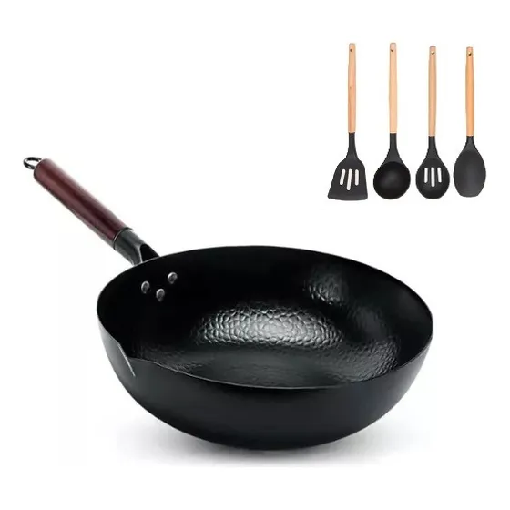 Sartén Wok Tradicional Cocina Oriental Acero Carbono