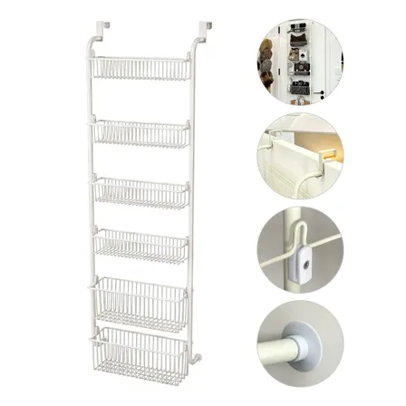 Organizador 6 Prateleira Guarda Roupa Porta Aço Carbono Branco