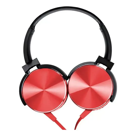 Audifonos Diadema Alambricos Pc Laptop Celular 3.5mm Hd Color Rojo