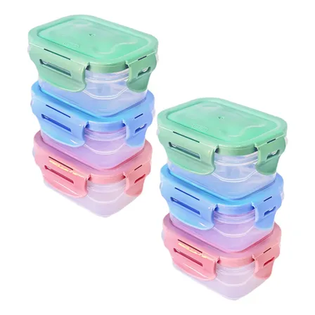 Kit 06 Potes P/ Papinha Bebê Introdução Alimentar - Bpa Free Sortidas
