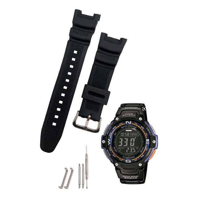 Correa Compatible Con Reloj Casio Sgw-100 Goma 24mm Colores