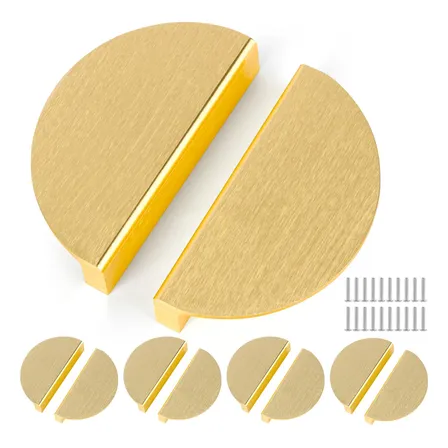 10x Puxador Concha Dourado Gaveta Armário Meia Lua Dourado Cáqui
