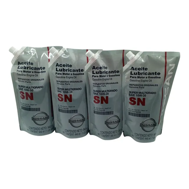Kit X4 Cambio Aceite Nissan 10w30 10114-f421b Motor Gasolina