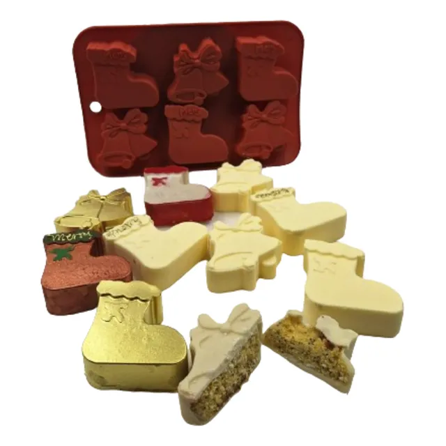 Molde Figuras De Navidad X 6 Gelatina Velas Chocolate 