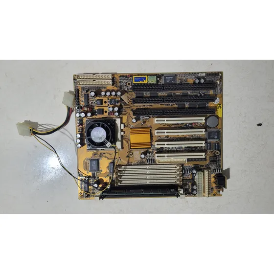 Kit Retro Pc Placa Mãe Txproii Pentium 233 Mmx 64mb Amarelo