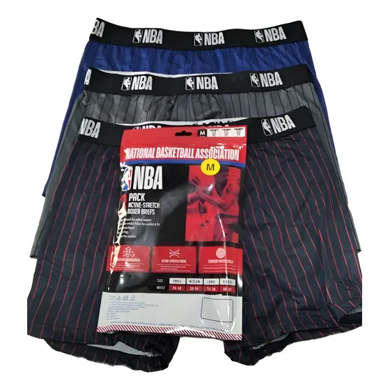 Pack 3 Boxer (azul, Gris Y Burdeo) Nba  M