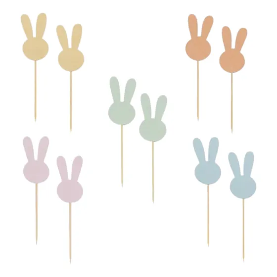 Toppers Doces Cupcake Orelhinhas Coelhinhos Candy Color 10un
