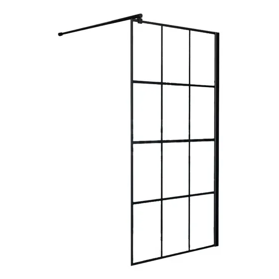 Mampara D/suelo Fija Trans Negro 90cm - Sc90nt Gorena Agua