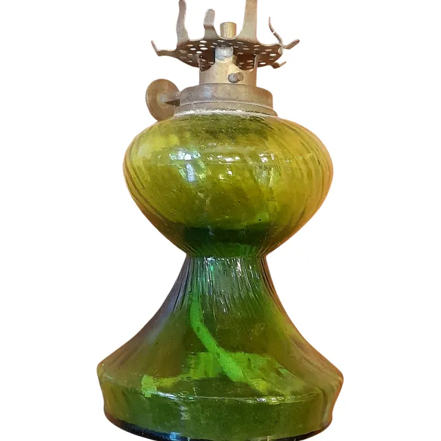Farolito Quinque Farol Kerosene Alcohol Vidrio Verde 12 Alto