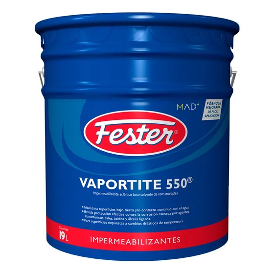 Fester Vaportite 550 (19 L) Impermeabilizante Usos Multiples Negro Brillante