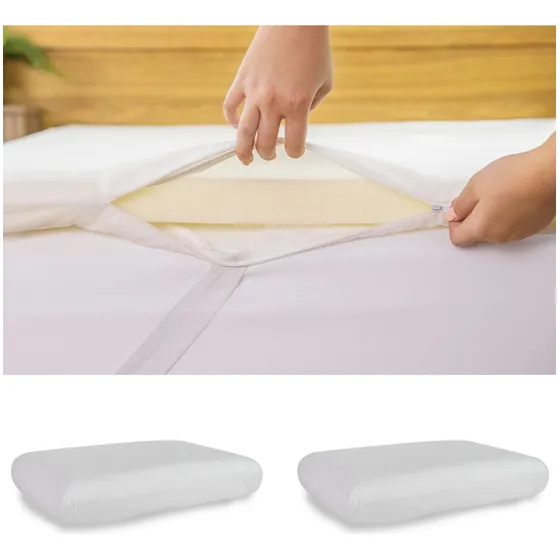 Kit Pillow Top Cama Casal Espuma P.u 2 Travesseiro Hipersoft