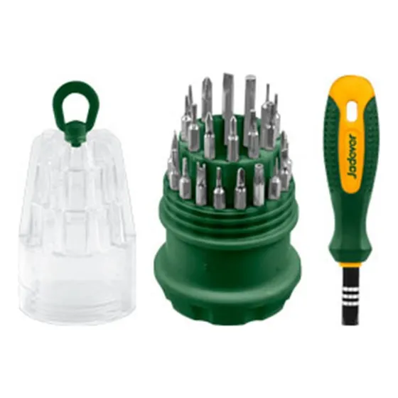 Destornillador de punta intercambiable Jadever JDSS1J31 con mango ergonómico de plástico pack x 31 unidades