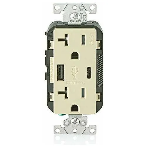 Leviton T5833-i 20-amp Tipo-c Usb Cargador/tamper 817b5