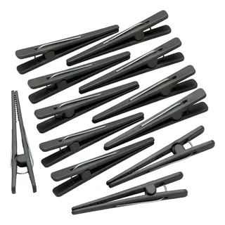 Kit Presilhas Jacaré Prendedor Cabelo Bico De Pato C/ 12 Und Preto