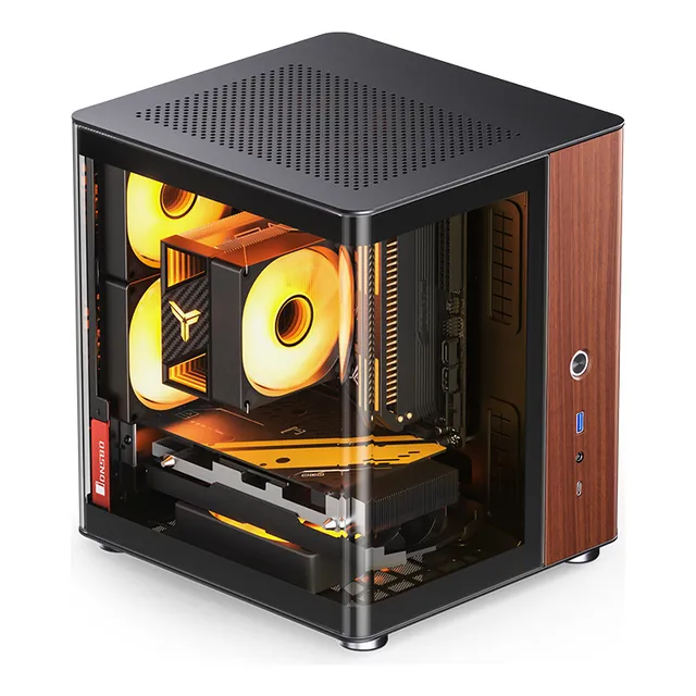Gabinete Gamer Itx Jonsbo Tk-0 Vidrio Aluminio Madera