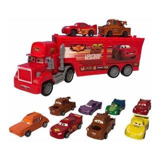 Cars Trailer Mack Y 10 Carros Rayo Mate Sally Fricción Cars Trailer Mack Y 10 Carros Rayo Mate Sally Fricción