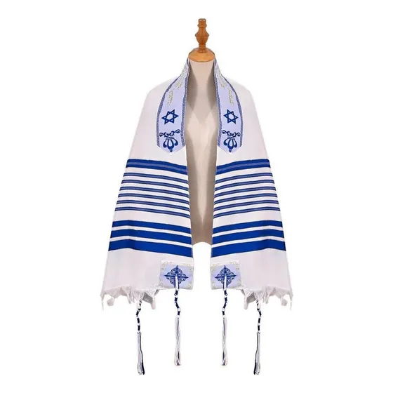 Mantón Judío Israelí Tallit Katan Con Hilo Tzitzit,60 X 180
