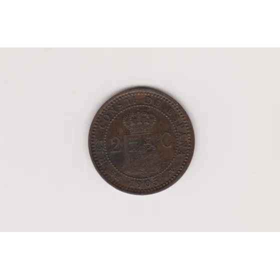 Moneda España 2 Centimos Año 1905 Excelente 