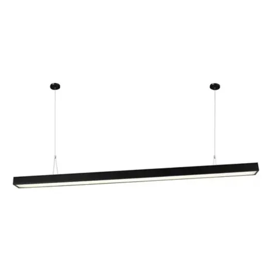 Pendente Integrado Led 48w Preto Retangular Luz 4000k 6500k