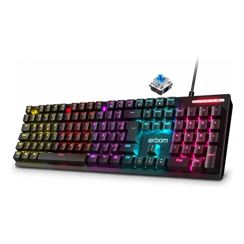 Teclado Gamer Trust Gxt 833 Thado Rainbow Abnt Preto - T2369