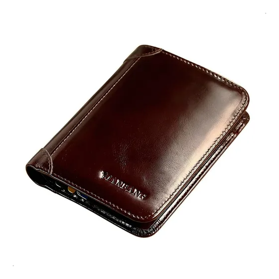 Billetera Cartera Manbang De Estilo Clásico De Cuero Genuino