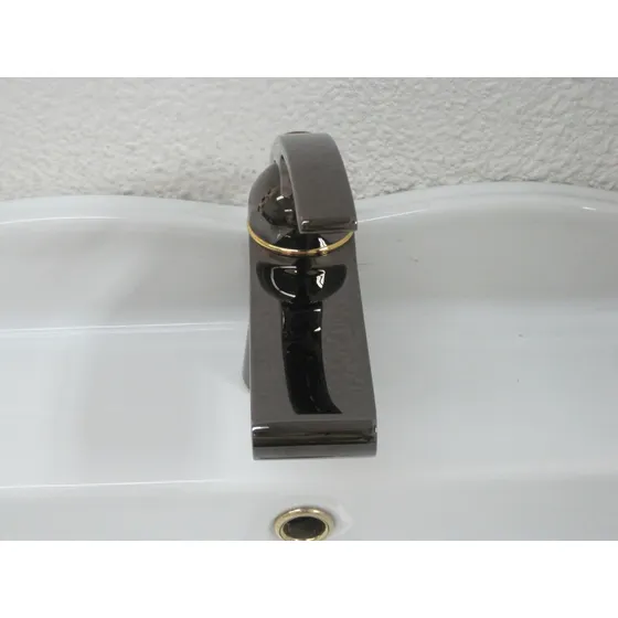 Grifo Amourette Monomando Caña Fucil/oro P/lavamanos Y Bidet