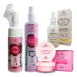 Kit Skincare Rosa Mosqueta Limpeza De Pele Sensivel E Seca Kit Skincare Rosa Mosqueta Limpeza De Pele Sensivel E Seca