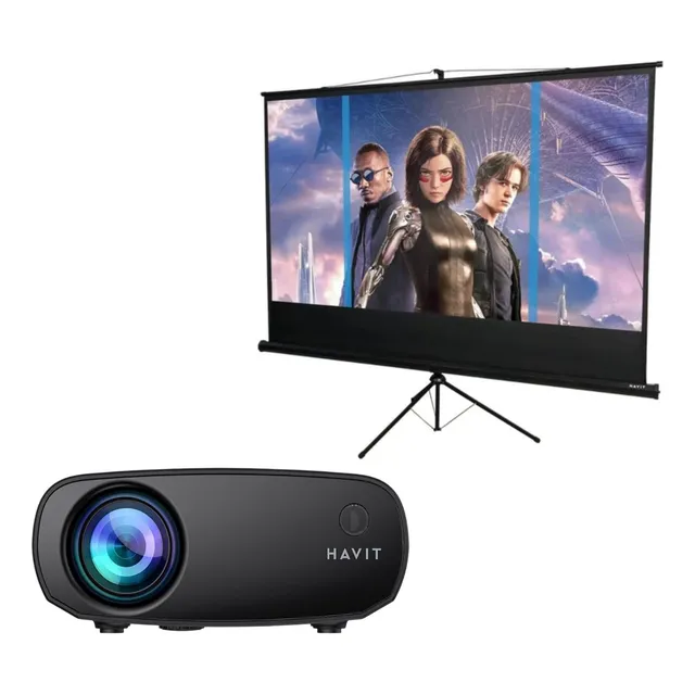 Combo Havit Proyector Pj207 Resolución 1080 Hd + Ecram Ps100