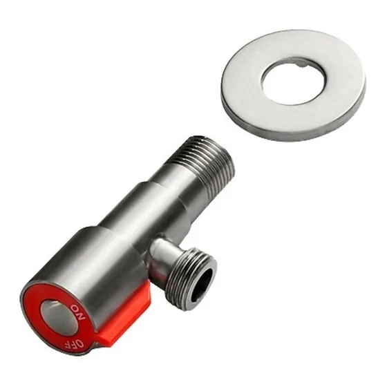 Llave De Arresto De Acero Inoxidable Rojo De 1/2 X 1/2