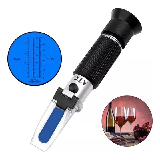 Refractometro Atc De Mano Grados De Alcohol Brix Y Baume En%