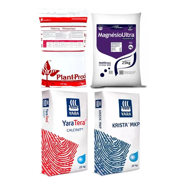 Plant Prod 7-11-27 + Nitrato De Cálcio + Mkp + Sulf Mag 1kg
