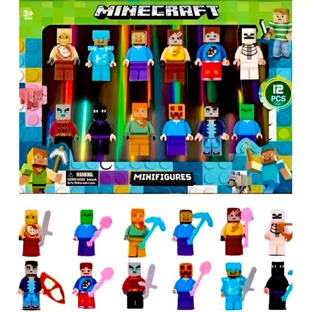 Set Minecraft Figuras Armables Juguetes Accesorios Bloques A