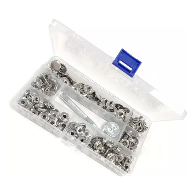 Broches Metálicos Inoxidables 50 Sets C/tornillos De Acero