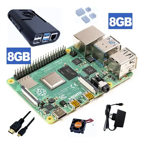 Placa Raspberry Pi 4 Modelo B 8GB RAM Wi-Fi Bluetooth 4K HDMI