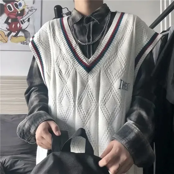 Chaleco Tipo Suéter Con Cuello Universitario Japonés De Prim