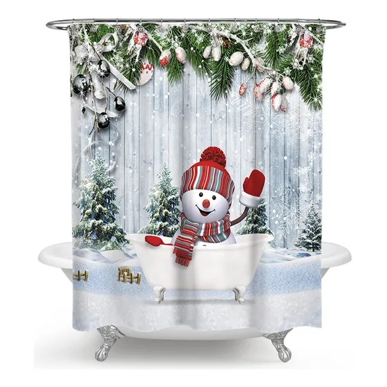 Cortina Ducha Navidad Divertido Juego Para Niño Impermeabl X