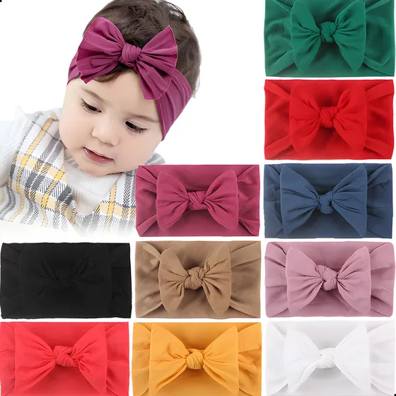10pcs Paquete Diademas Niñas Bebes Turbante Headwrap Tiaras