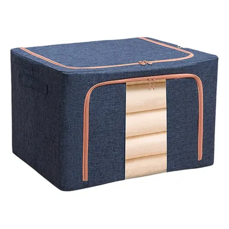 Organizador De Guarda-roupa 66l Dobrável P/ Roupas E Edredom Azul-escuro
