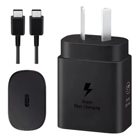 Cargador Samsung Carga Super Rapida 45w S22 S23 S24 S25 Negro