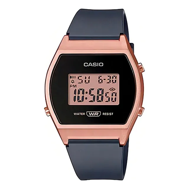 Reloj Mujer Casio Lw-204-1a Digital Negro / Color Del Bisel Rosa