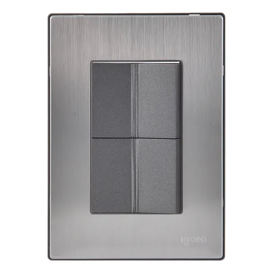 Placa 2apagadores Sencillo Oxford Plata Inox1010/2010 Igoto