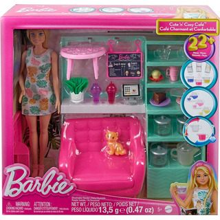 Muñeca Barbie Playset Cafetería Cute N Cozy Tienda De Café Muñeca Barbie Playset Cafetería Cute N Cozy Tienda De Café
