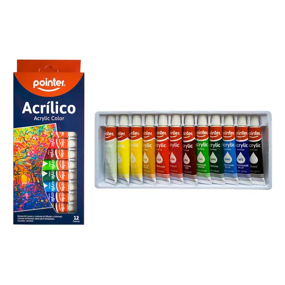 Pinturas Acrílicas Pointer Colores Suave 12ml 12 Unidades