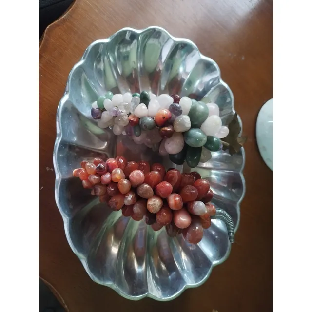 Uvas De Cuarzo Con Su Plato Acero (usadas)