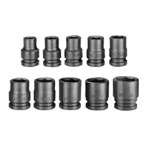 Set Dados Ingco 1/2 Llave De Impacto 10 Dados Nro 10 - 24