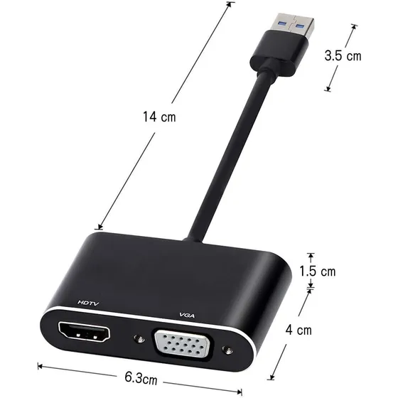 Adaptador De Video Usb 3.0 A Hdmi Vga 2k Ultrahd Jwk