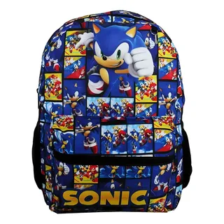 Mochila Sonic Infantil Juvenil Aulas Costas Cor Azul Desenho Do Tecido Liso Mochila Sonic Infantil Juvenil Aulas Costas Cor Azul Desenho Do Tecido Liso